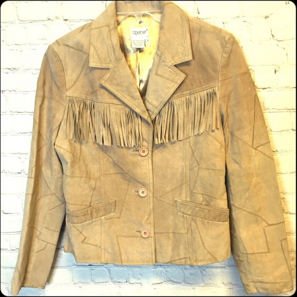Womens Bohemian leather Jacket - Picture 1 of 5